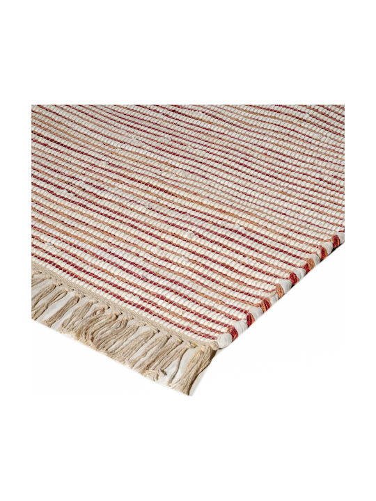 Tzikas Carpets 30160-012 Χειροποίητο Χαλί Εξωτερικού Χώρου Διάδρομος με Κρόσια Beige - Red 67x150cm