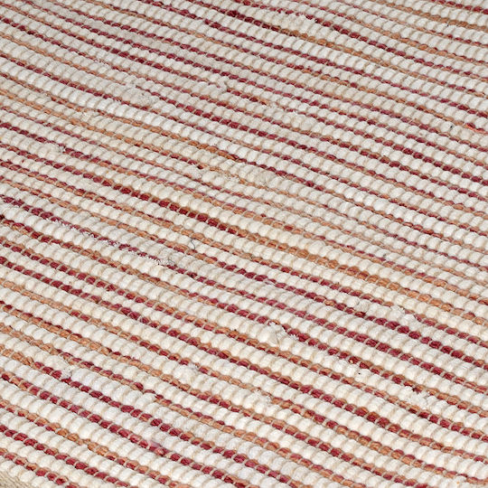 Tzikas Carpets 30160-012 Handgefertigt Teppich Außenbereich Rechteckig Synthetisch,Polyester/Cotton/Leather mit Fransen Beige - Red