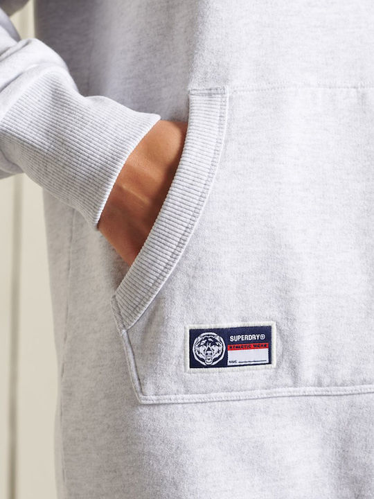 Track & Field Mini Athletic Dress Long Sleeve Hooded Grey