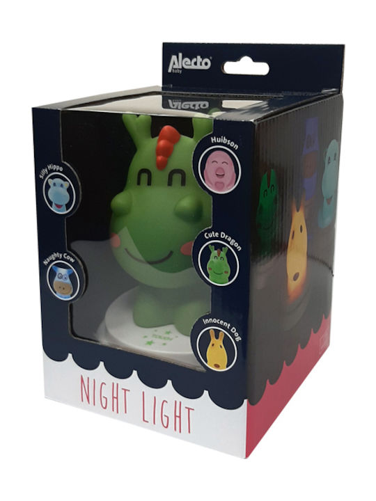 Alecto Baby Led Παιδικό Διακοσμητικό Φωτιστικό Cute Dragon Πράσινο 12x12x15εκ.