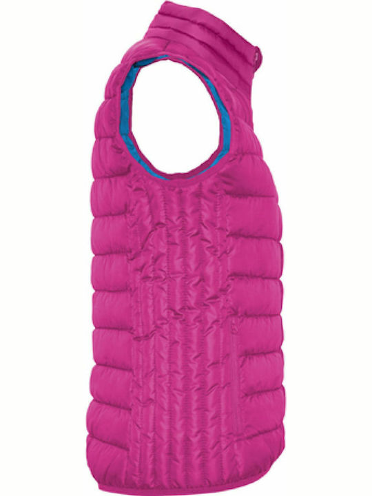 RA5093 Women's Short Puffer Jacket for Spring or Autumn Fuchsia