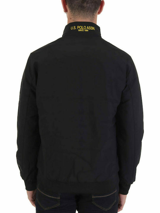 U.S. Polo Assn. Herren Winter Jacke Bomber Winddicht Schwarz