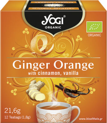 Yogi Tea Alb Ceai Produs organic 12 Pungi 21.6gr 1buc cu Aromă Ghimbir și portocală