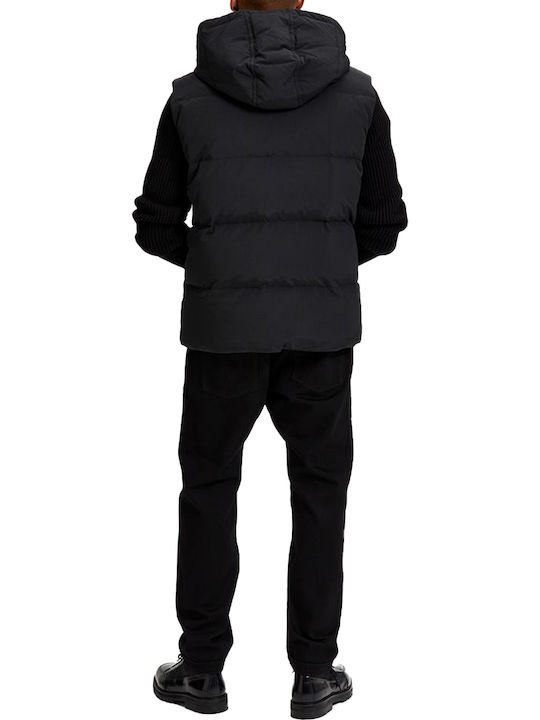 Ärmellos Jacke Puffer Schwarz