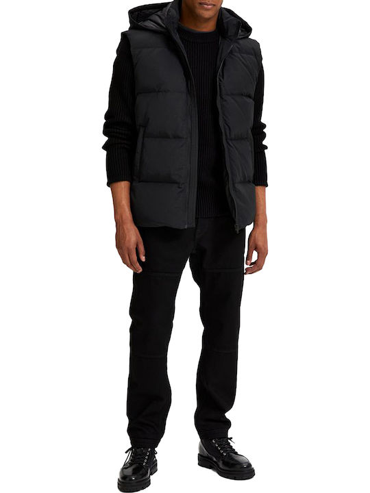 Ärmellos Jacke Puffer Schwarz