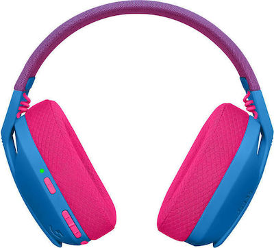 Logitech G435 Lightspeed Ασύρματο Over Ear Gaming Headset με σύνδεση Bluetooth / USB Μπλε/Φούξια