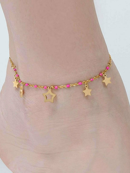 Luca Barra Bracelet Anklet Chain made of Steel Gold Plated