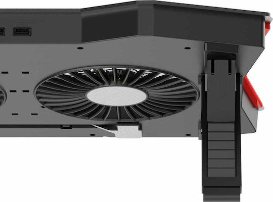 Omega Kühlung Pad für Laptop bis zu 18" mit 4 Ventilatoren und Beleuchtung (OMNCP4FB)