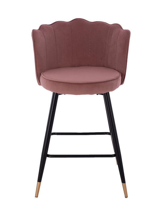 Stool Bar with Backrest Upholstered with Velvet Vesna Rotten apple 50x50x90cm