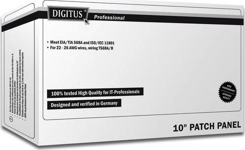 Digitus Patch Panel Shielded για Rack 1U 8 Θυρών cat6 Μαύρο