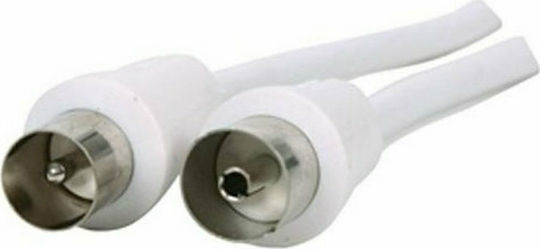 Powertech Antenna Cable Coax male - Coax female White 3m (CAB-V016) 1pcs