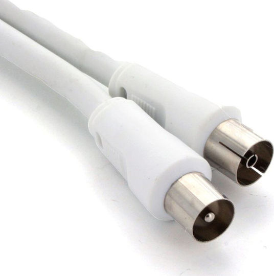 Powertech Antenna Cable Coax male - Coax female White 3m (CAB-V016) 1pcs