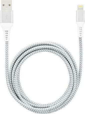 Lamtech Braided USB 2.0 to micro USB Cable Ασημί 2m (LAM450275)