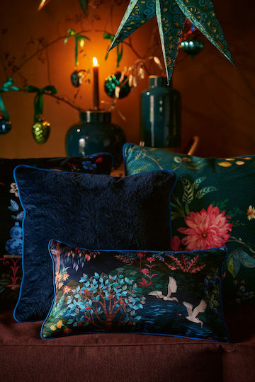 PiP Studio Μαξιλάρι Καναπέ Fleur Grandeur από Βελούδο Κόκκινο 60x60εκ.
