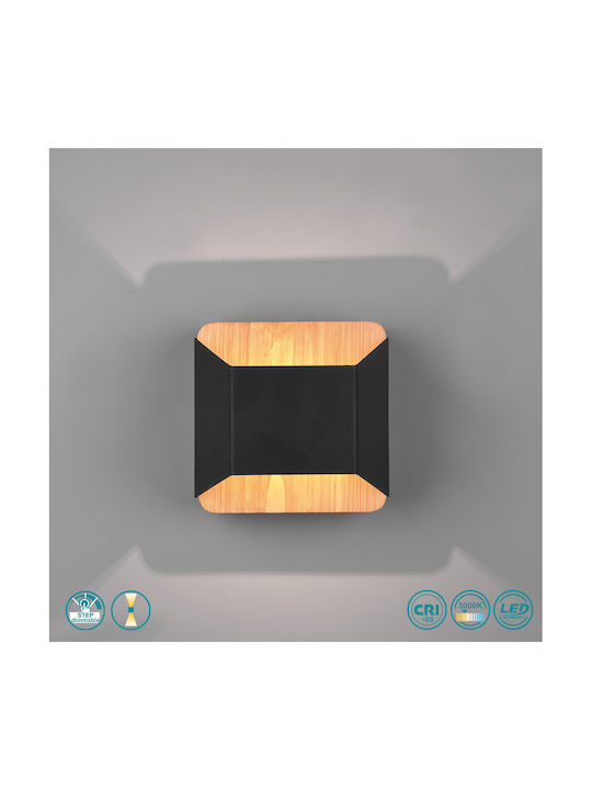 Trio Lighting Arino Μοντέρνο Φωτιστικό Τοίχου με Ενσωματωμένο LED και Θερμό Λευκό Φως Μαύρο 12x12εκ.