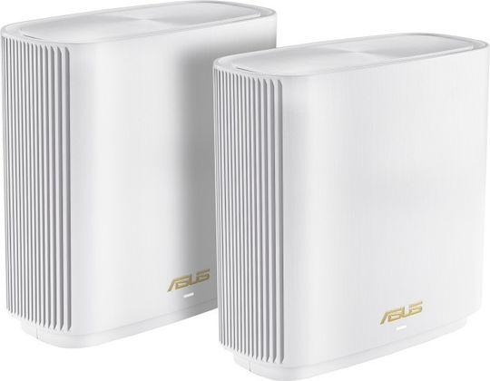 Asus ZenWiFi AX (XT8) White v1 WiFi Mesh Network Access Point Wi‑Fi 6 Tri Band (2.4 & 5 & 5GHz) σε Διπλό Kit