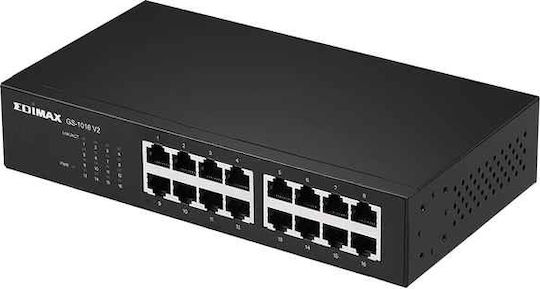 Edimax GS-1016 V2 v2 Unmanaged L2 Switch με 16 Θύρες Gigabit (1Gbps) Ethernet