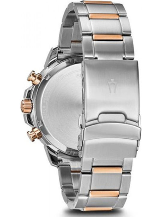 Bulova Sport Marine Star Ανδρικό Ρολόι 45mm Χρονογράφος Μπαταρίας με Ασημί Μεταλλικό Μπρασελέ