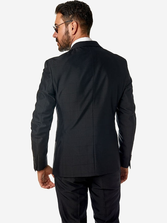 Brokers Jeans Χειμερινό Ανδρικό Κοστούμι με Στενή Εφαρμογή Μαύρο