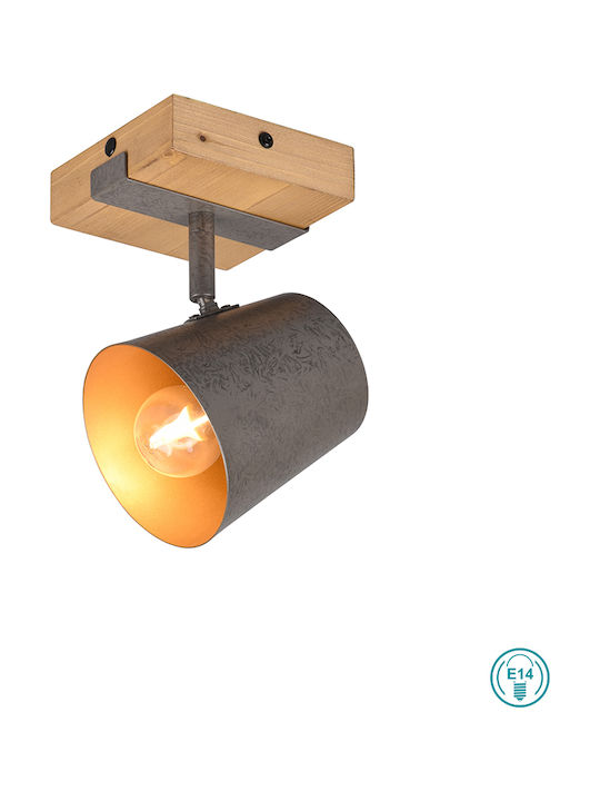Trio Lighting Bell Μονό Σποτ με Ντουί E14 σε Γκρι Χρώμα