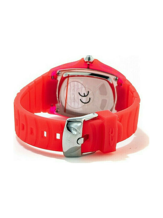 Chronotech Watch with Red Rubber Strap CT7134L-10