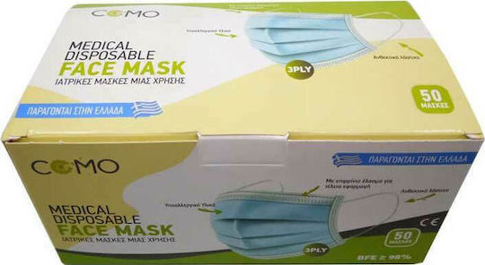 Como Medical Mask single-use 3ply Type II BFE >99% Protective Mask Non-Reusable Type II Surgical White 50pcs