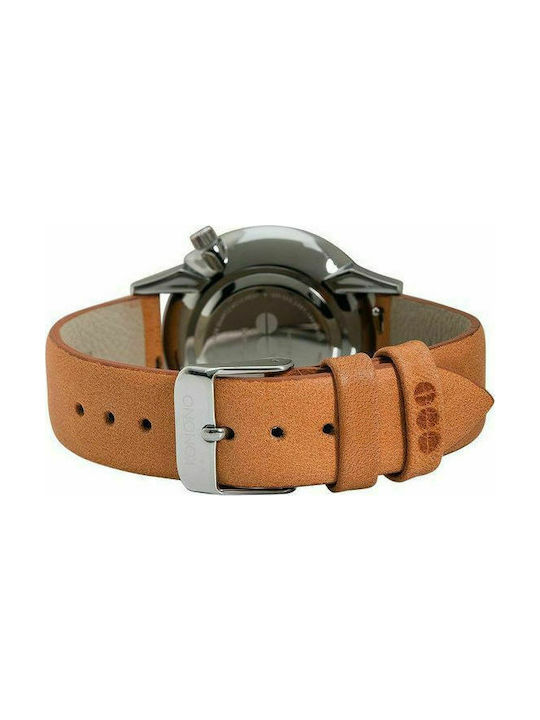 Komono Estelle Γυναικείο Ρολόι 36mm Μπαταρίας με Καφέ Δερμάτινο Λουράκι