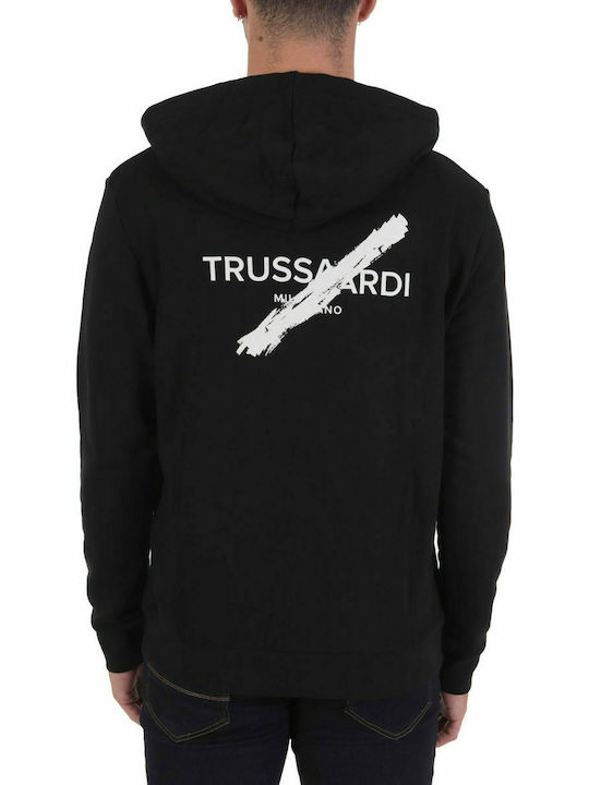 Trussardi Мъжки Суитшърт с Качулка Черно