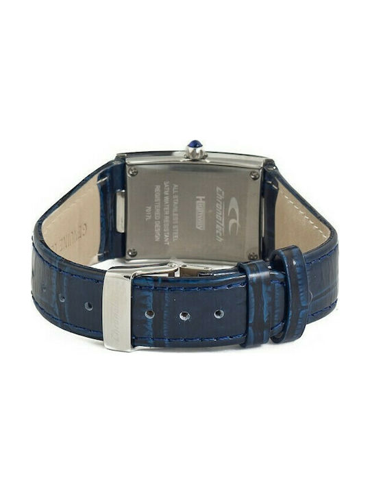 Chronotech Watch with Blue Leather Strap CT7017L-09