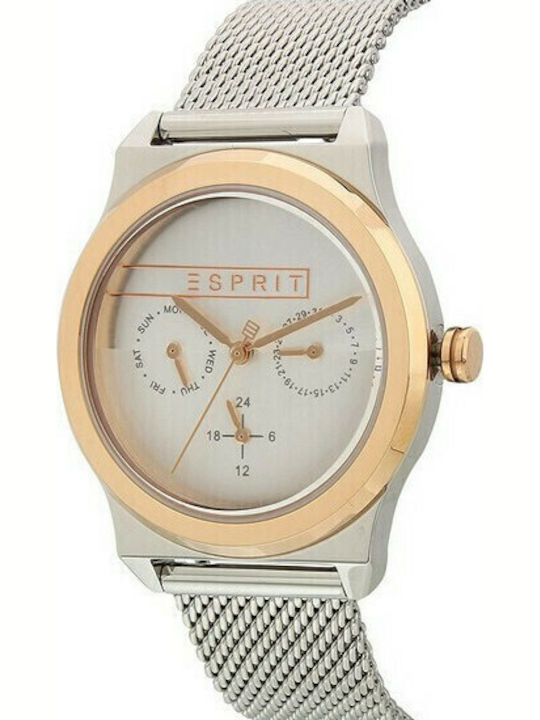 Esprit Womens Watch 36mm Chronograph Battery Silver