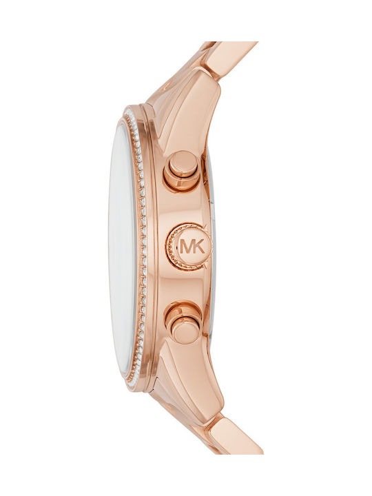 Michael Kors Ritz Γυναικείο Ρολόι 37mm Χρονογράφος Μπαταρίας με Ροζ Χρυσό Μεταλλικό Μπρασελέ