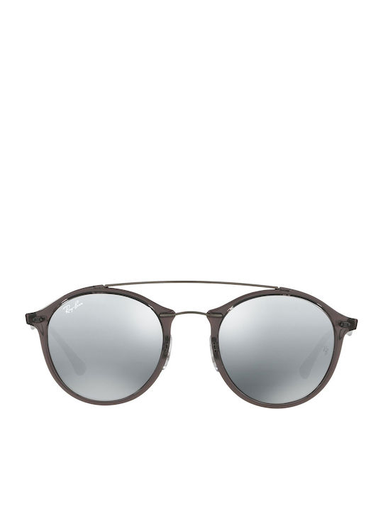 Ray Ban Дамски Слънчеви Очила с Сив Пластмасов Рамка и Сребърни Огледални Лещи