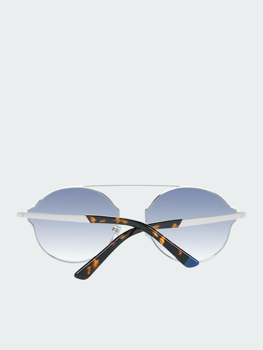 Web Men's Sunglasses with Silver Metal Frame and Blue Gradient Lens