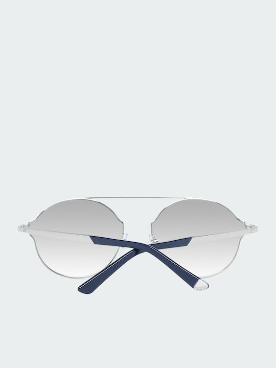 Web Men's Sunglasses with Silver Metal Frame and Silver Mirror Lens WE0243 16X