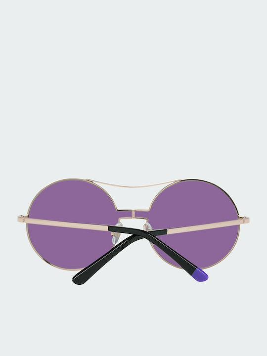 Web Women's Sunglasses with Gold Metal Frame and Purple Mirror Lens