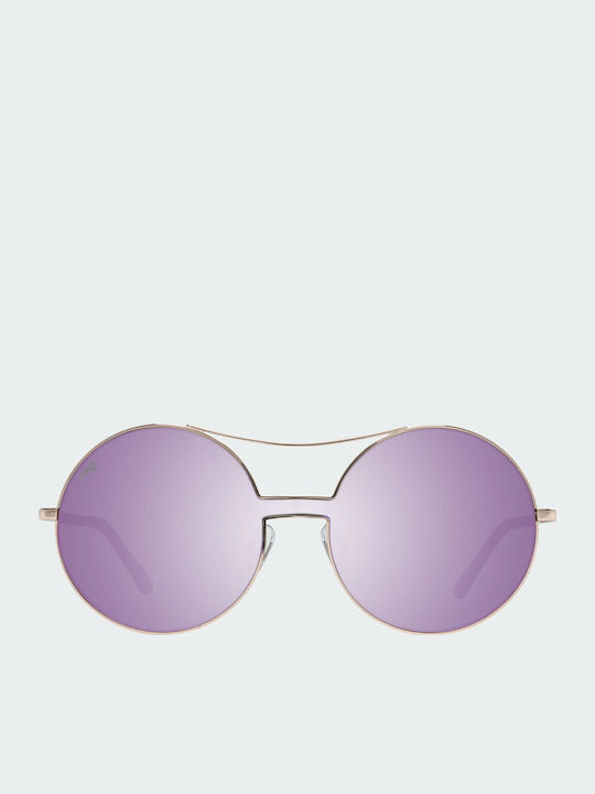 Web Women's Sunglasses with Gold Metal Frame and Purple Mirror Lens