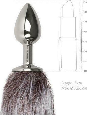 Easytoys Fox Tail Anal Plug Nr.5 Silver / Gray 7cm