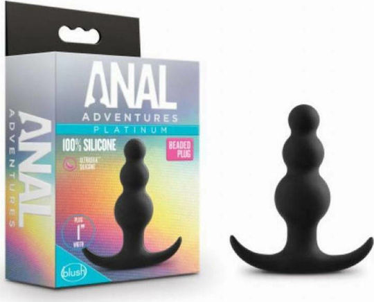 Blush Anal Adventures Platinum Beaded Anal Plug Schwarz