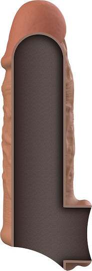 Dream Love VirilXL Penis Extender Extra Comfort Sleeve V7 Penis Extension Brown 11cm