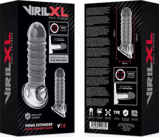 Dream Love VirilXL Penis Extension Extra Comfort Sleeve V15 Transparent Penis Extension 13.5cm