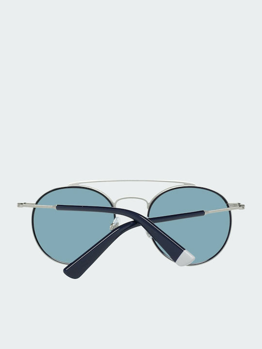 Web Men's Sunglasses with Silver Metal Frame and Blue Lens WE0188 15X