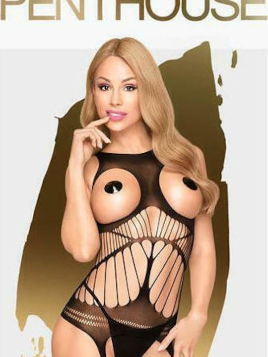 Penthouse Penthouse Gangsta Babe Bodystocking Sexy Bodystockings Mesh With Open Crotch Black