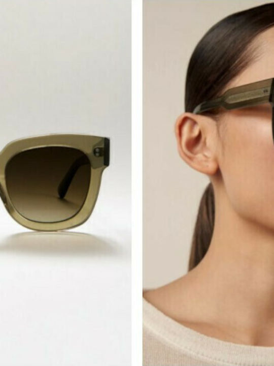 Chimi 08 Women's Sunglasses with Green Plastic Frame and Green Polarized Lens 08-GREEN-54