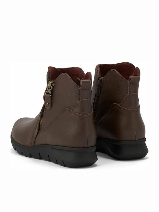 Leder Stiefeletten Damen Braun