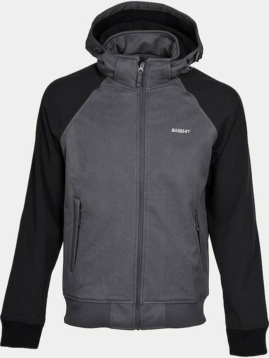 Χειμωνιάτικο Μπουφάν Softshell Αδιάβροχο και Αντιανεμικό Grey / Black