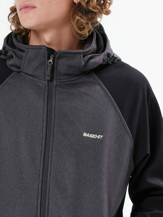 Χειμωνιάτικο Μπουφάν Softshell Αδιάβροχο και Αντιανεμικό Grey / Black