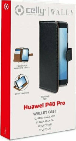 Celly Wally Wallet Synthetic Leather Black (Huawei P40 Pro)