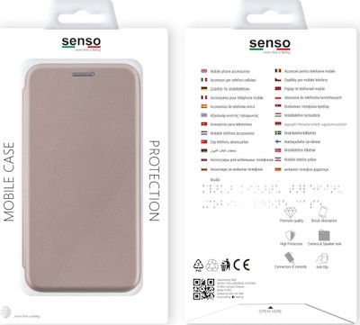 Senso Oval Stand Carte Piele artificială Aur (Galaxy A02s) SEOVSAMA02SG