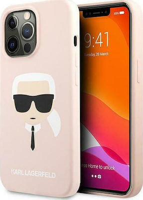 Karl Lagerfeld Karl Head Umschlag Rückseite Silikon Light Pinkαι (iPhone 13 Pro Max) KLHCP13XSLKHLP