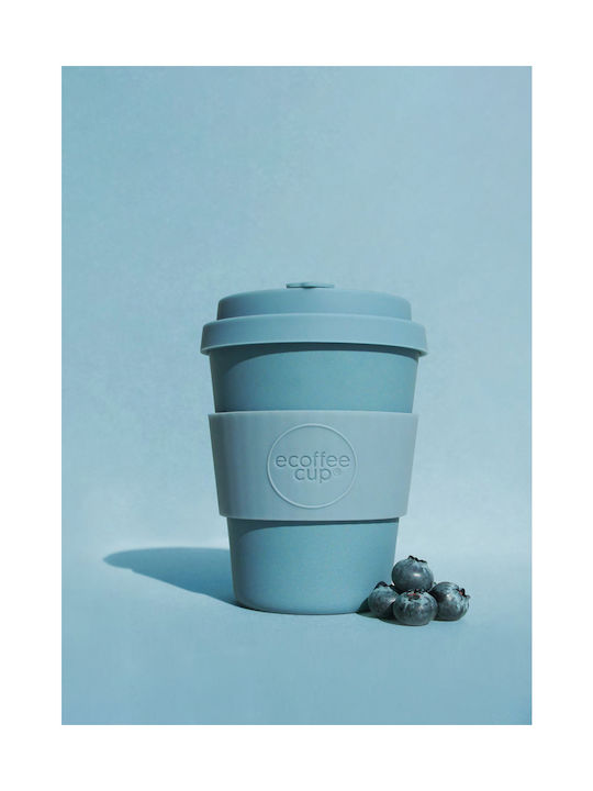 Ecoffee Cup Gray Goo Bamboo Cup with Lid Blue 350ml